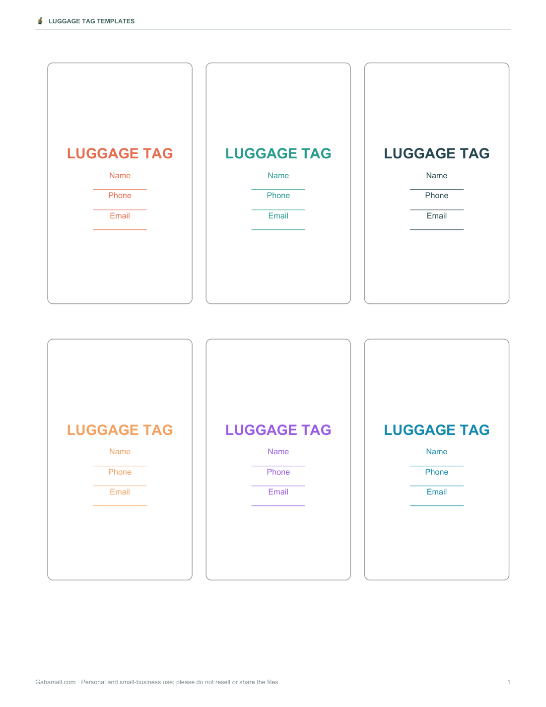 Preview of the first page of Tag inserts 2¼ × 3¾ in