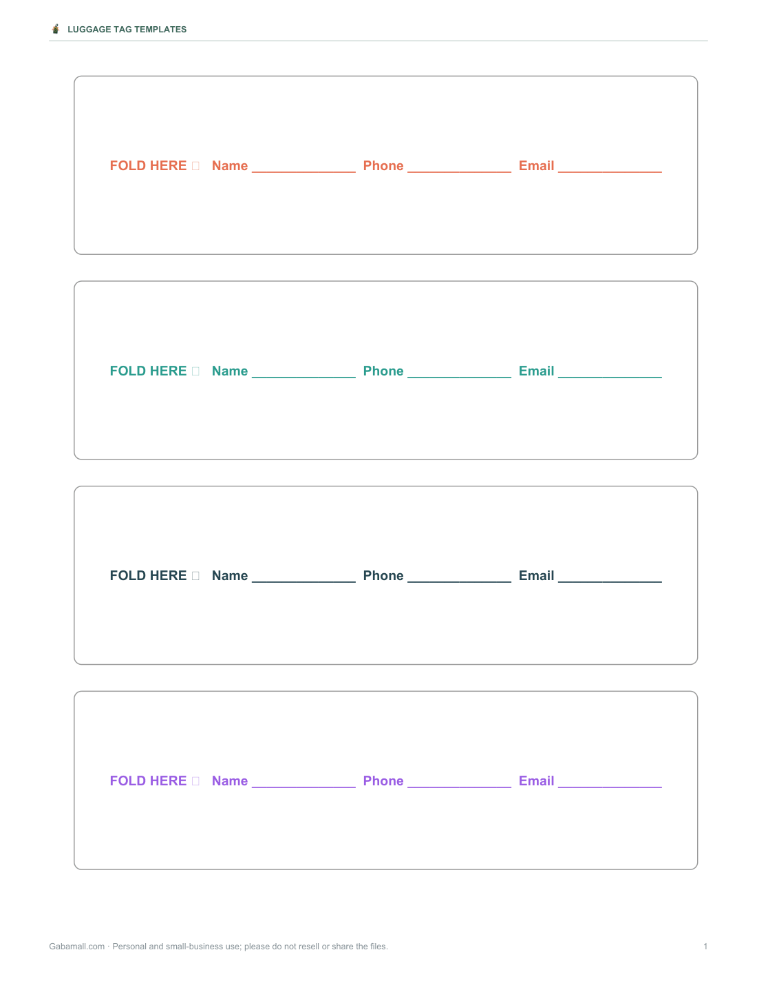 Preview of the first page of Fold-over tags (PDF)